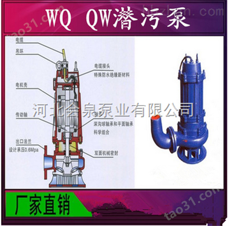 80WQ45-13-3潜水泵_WQK切割装置排污泵