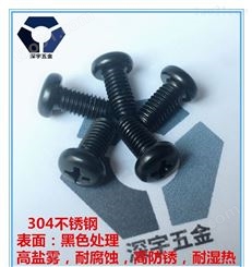 天津黑色不锈钢圆头螺丝 304黑色螺丝 可根据客户要求定做