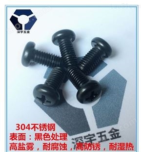 天津黑色不锈钢圆头螺丝 304黑色螺丝 可根据客户要求定做