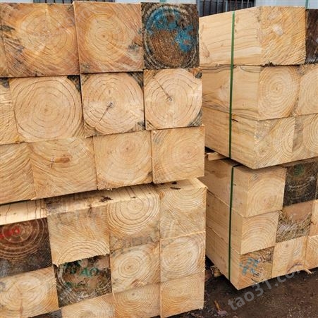 邦皓木材厂铁路枕木松木木方户外防腐木垫设备道木