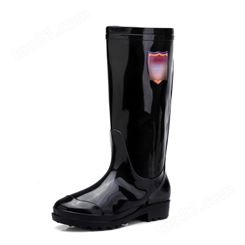 PVC雨靴抗灾应急救援雨靴成人黑色水鞋PVC高筒水鞋应急救灾雨鞋