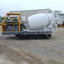 2方加长工程履带罐车 农田改造混凝土运输履带车 水泥搅拌罐车