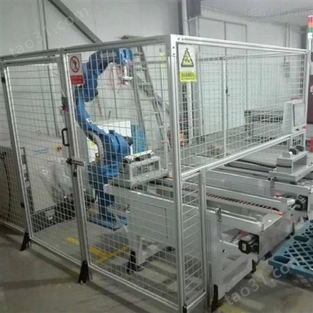 铝型材围栏机器人工作站工业安全防护方案设计组装厂家定做