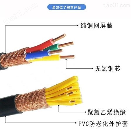 耐高温氟塑料控制电缆 ZR-XKFP1V 7*1.5 现货批发 定制 天长